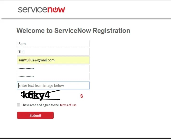 Registration window